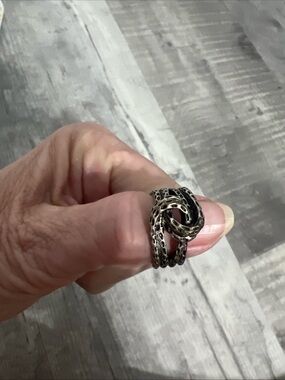 Premier Designs Retired Antiqued Silver Coiled  Ring. Size 8